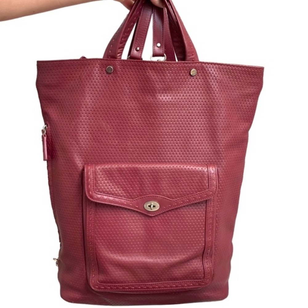 Jennifer tattanelli luxury Italian leather top handle backpack bag in burgandy